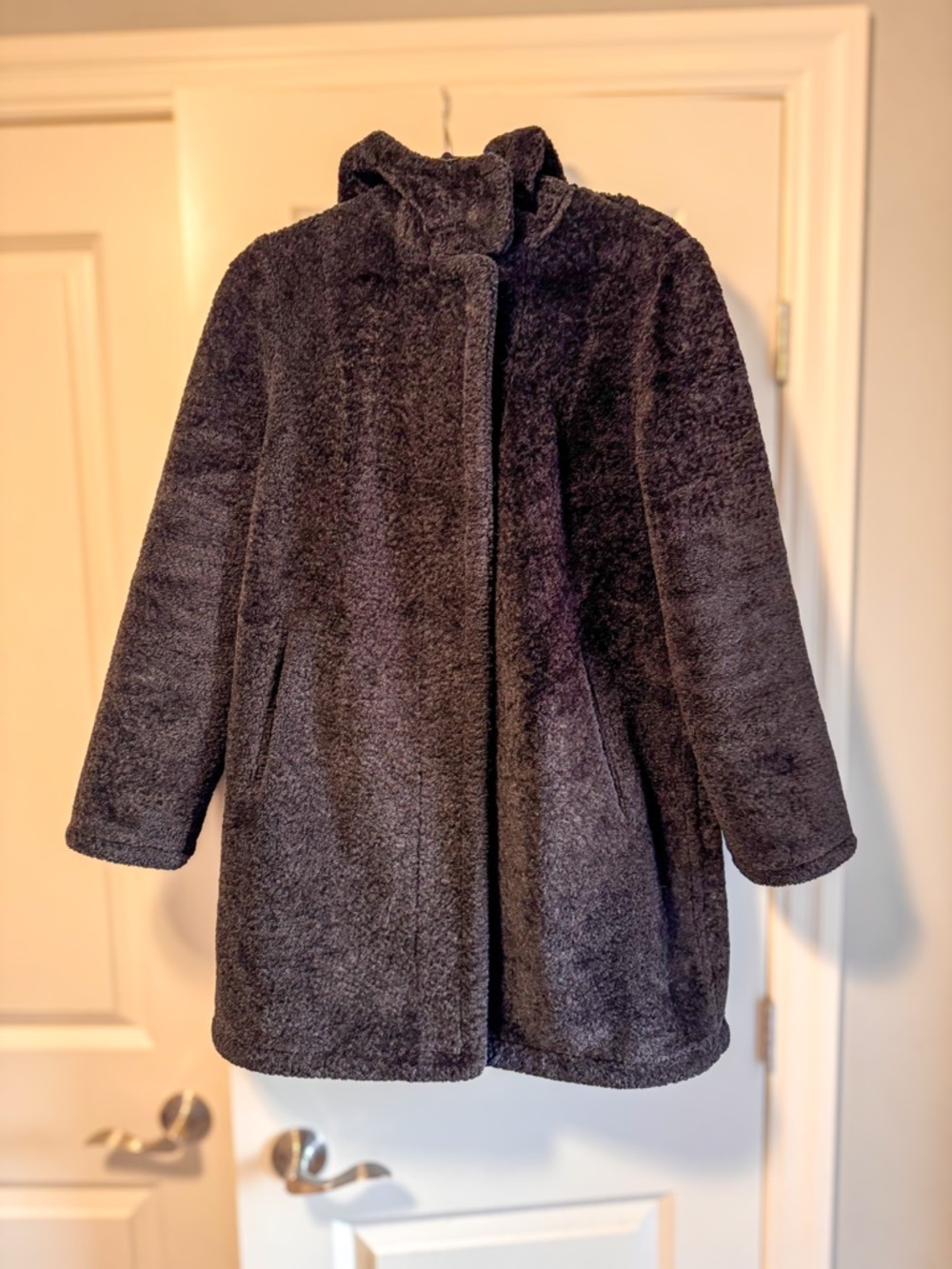 MICHAEL Michael Kors Black Teddy Coat with hood